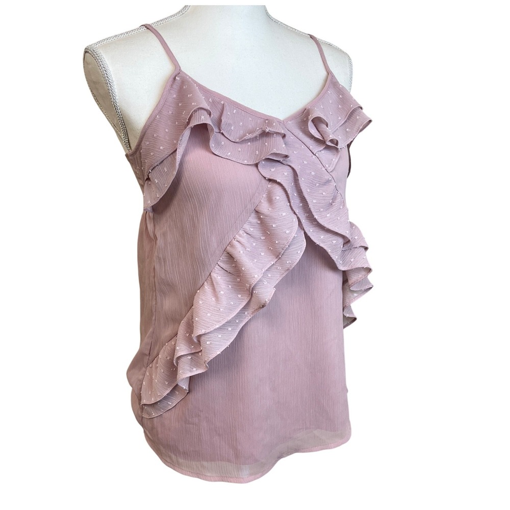 CANDIES Y2K Pink Ruffle Babydoll V‎ Neck Camisole Top Sz M Coquette Girly Fairy